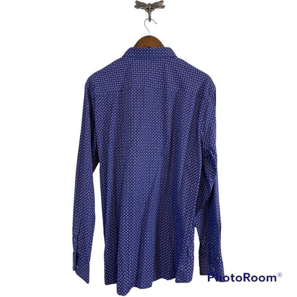 Nicoby Blue Print Button Down Shirt Men's Size Large NWT - Picture 2 of 8